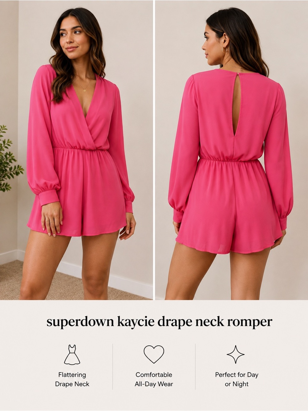 superdown kaycie drape neck romper
